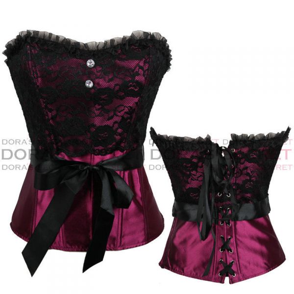 Corset Roxo Laço - FRETE GRATIS