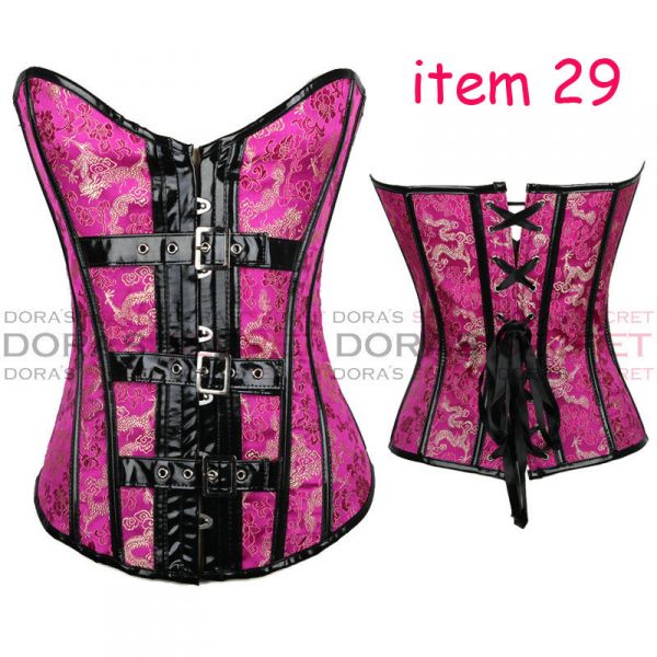 Corset Rosa Couro - FRETE GRATIS