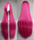 Peruca Pink Neon 100cm - FRETE GRATIS